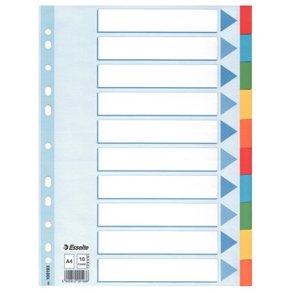 Faneblade - Esselte A4 10 tabs Multicolour 10 stk