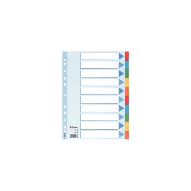 Faneblade - Esselte A4 10 tabs Multicolour 10 stk