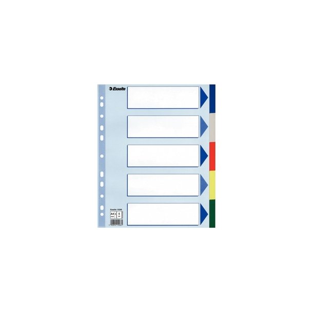 Esselte divider PP A4 Maxi 5 tabs Multicolour 20 stk