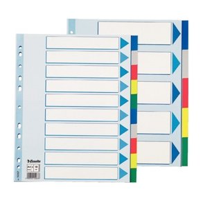Esselte divider PP A4 Maxi 10 tabs Multicolour 10 stk