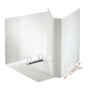 Esselte panoramabinder A4+ 2DR/25mm w/3 pock. White 10 stk