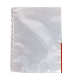 Esselte pocket Coloured Edge red glass clear 105my A4 100 stk