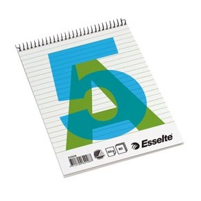 Notesblok - Esselte spiralnotes A5 60g/80 10 stk