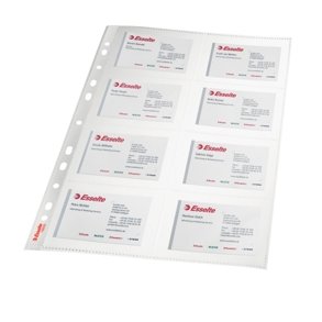 Esselte pocket Business Card glass clear 105my 10 stk