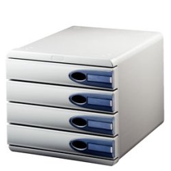Leitz Allura drawer cabinet 4-drawer Grey/Smokey 1 stk