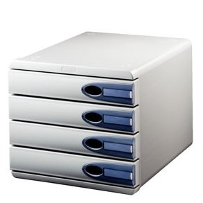 Leitz Allura drawer cabinet 4-drawer Grey/Smokey 1 stk