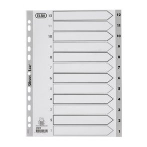 Register A4 12-1, gr plast - 10 st