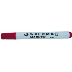 Whiteboardmarker rd, m/rundt hoved - 12 stk